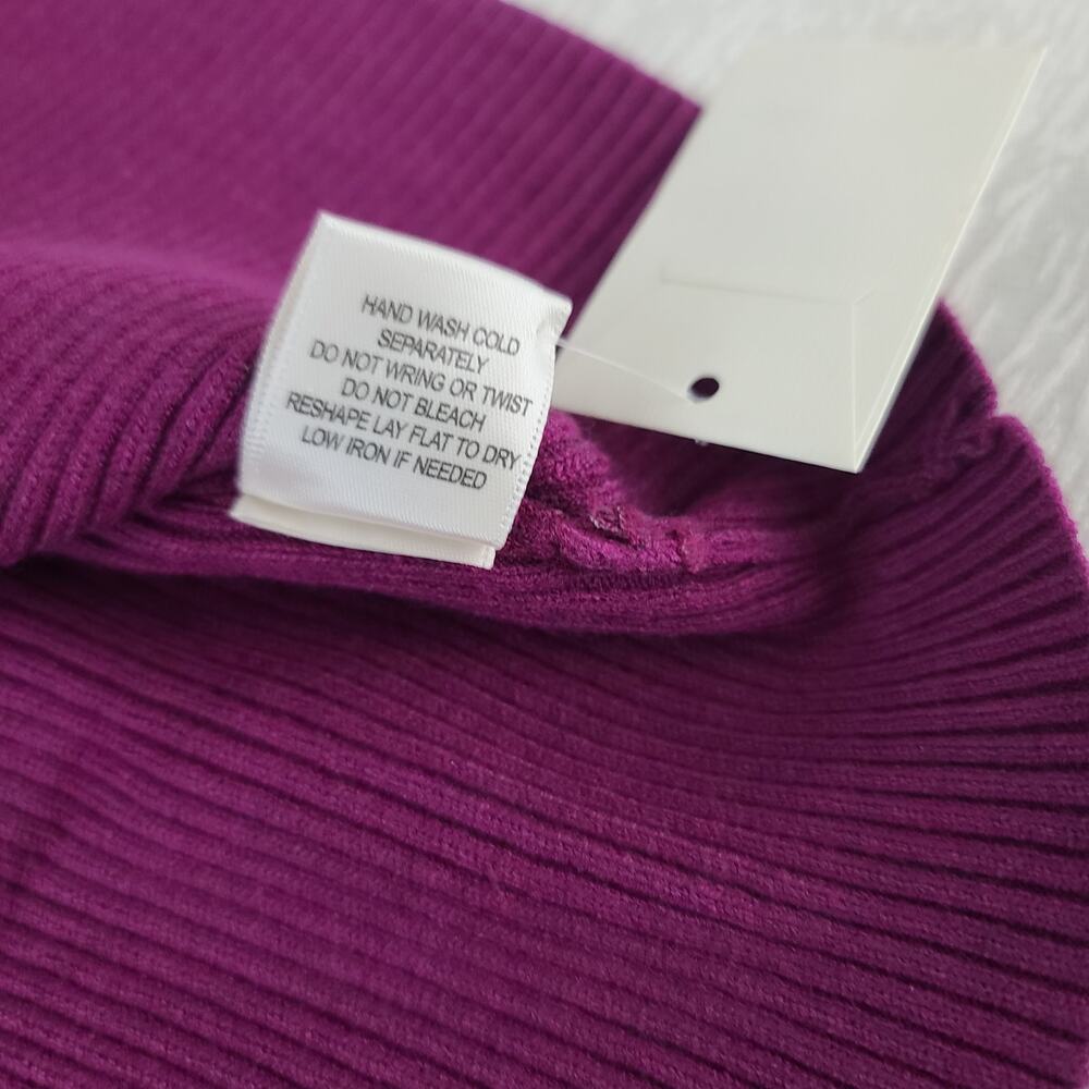 Skies Are Blue Stitch Fix ribbed sweater dress purple NWT Size Large Office Cozy - Picture 10 of 10